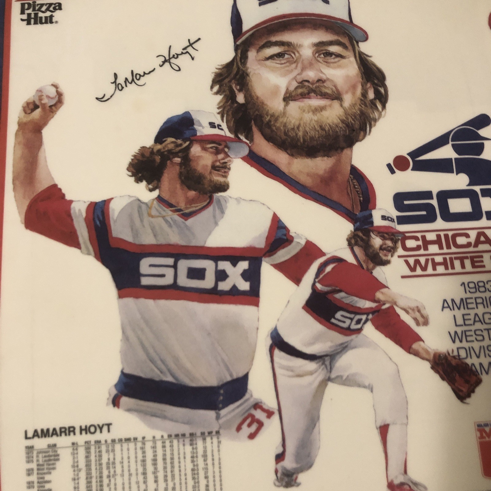 Vintage 1983 Signed (facsimile) Chicago White Sox Pizza Hut placemats. Lot Of 4