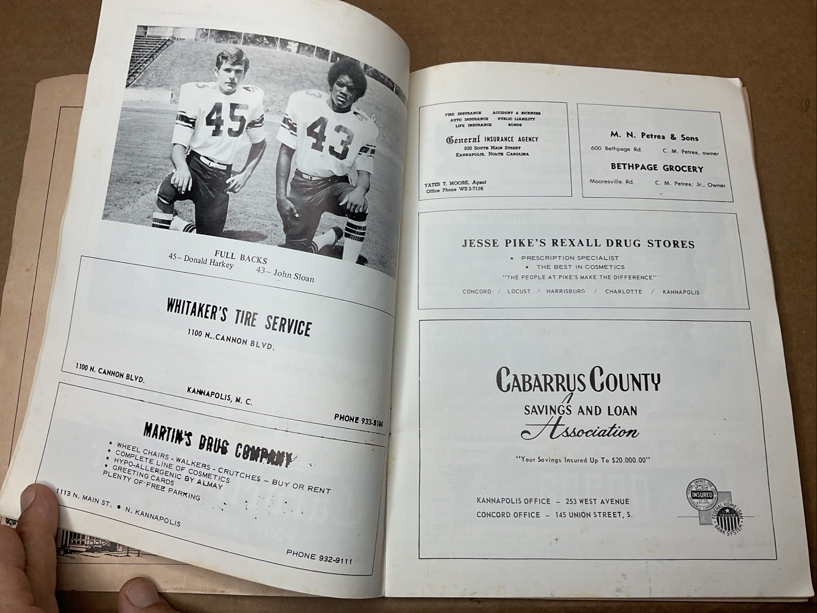 21 Sep 1974 Football Program Kannapolis Vs Lexington High School Nc B69