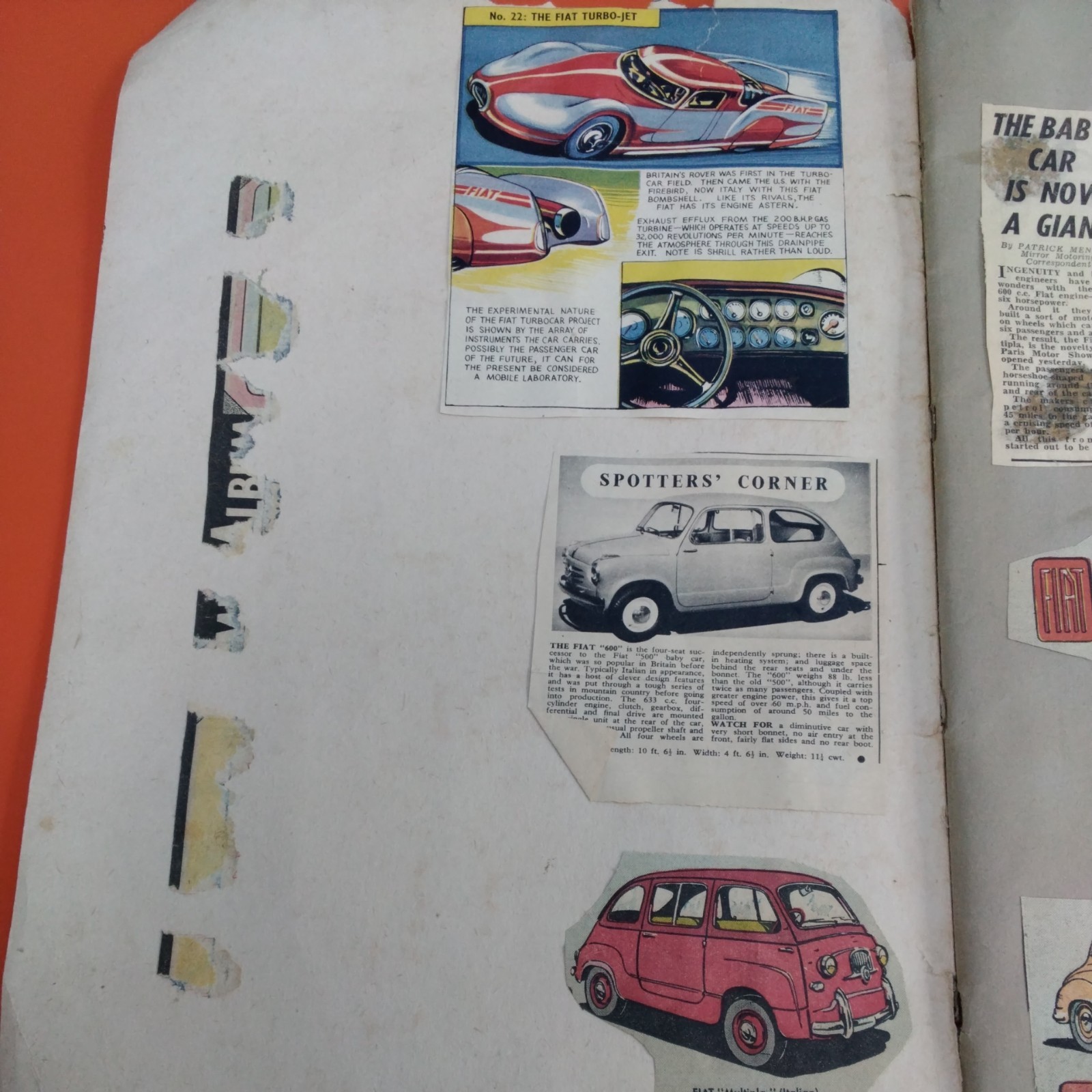 Vintage Retro 1950-60s Scrap Book Album Eagle Comic Classic Cars Cutouts Rare