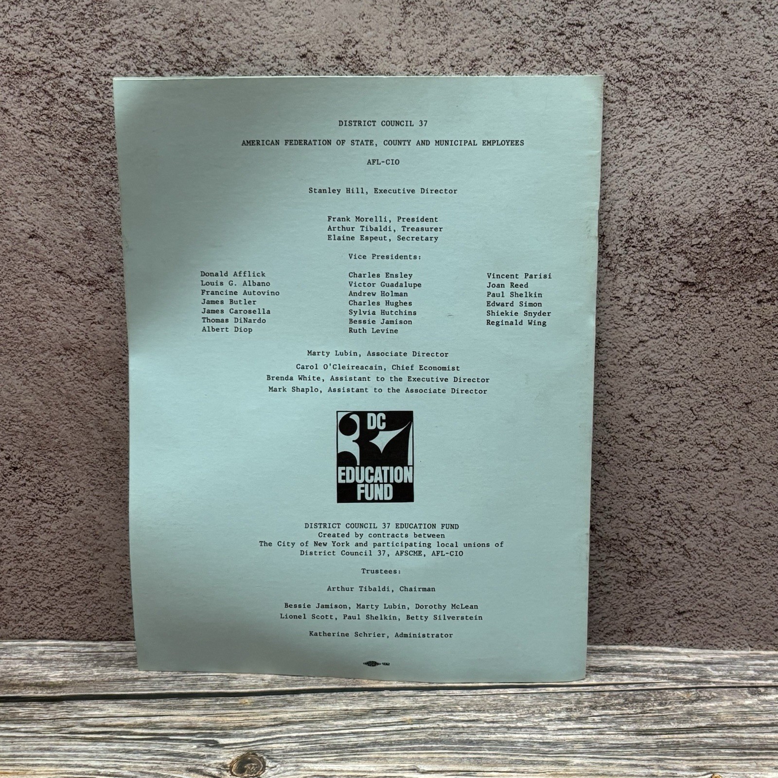 Education Fund Benefits Booklet NYC DC 37 AFSCME Revised October 1989🌸