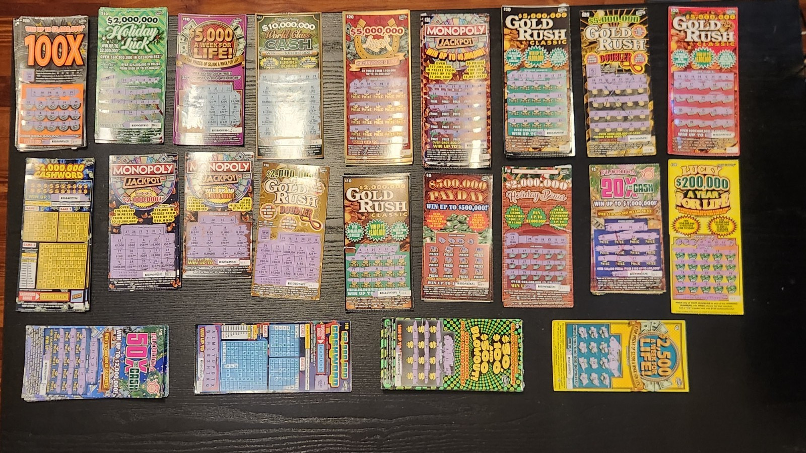 Non-winning lottery tickets Florida 2017-2020 – $43,939 FV – Fast