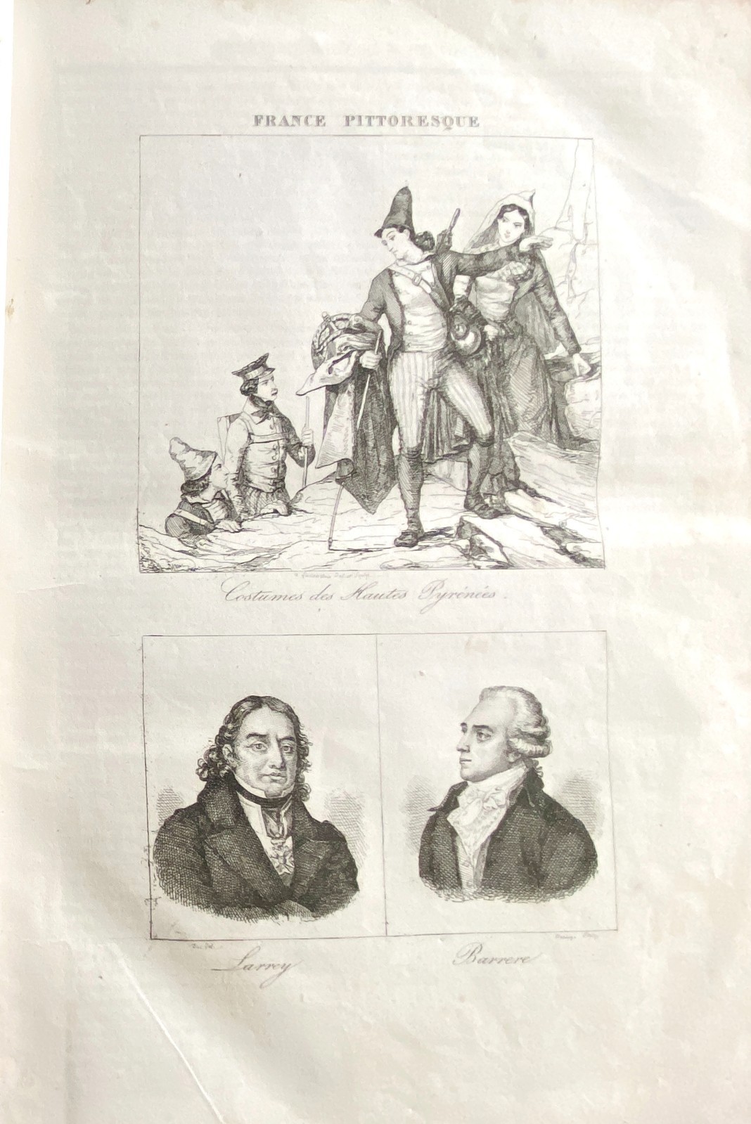 Picturesque France Engraving 1835 Costumes Hautes Pyrenees Serrey Barrere