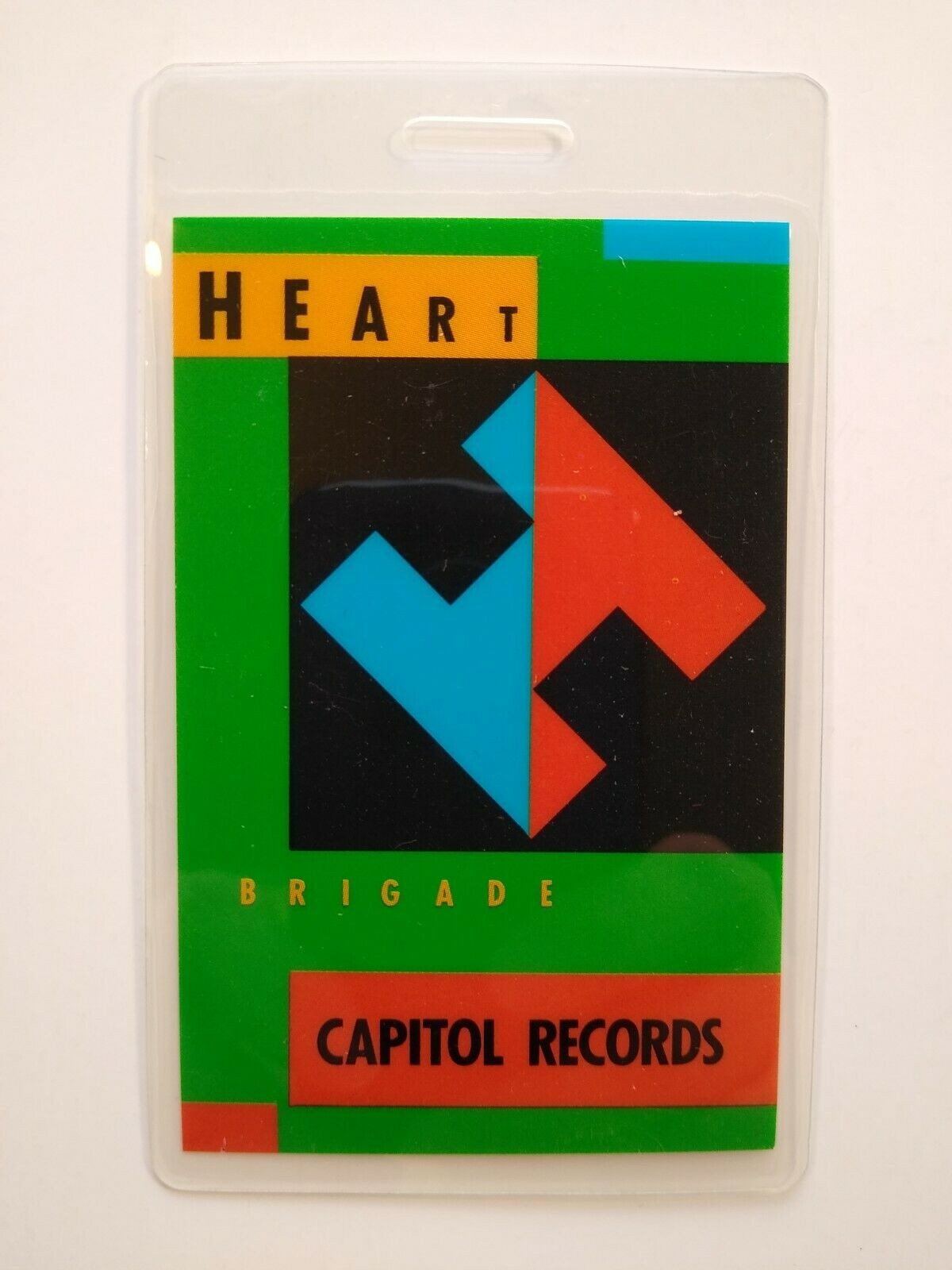 Heart Brigade Backstage Pass Original 1990 Rock Pop Music Concert Tour Laminated