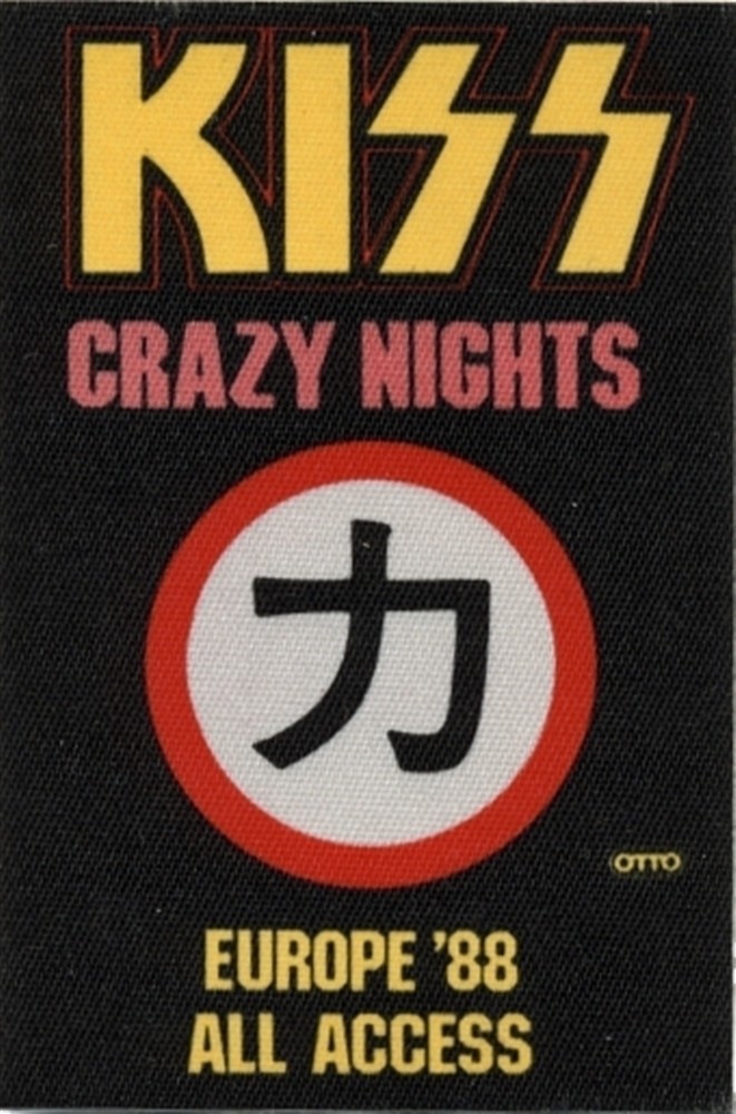 KISS 1988 Crazy Nights concert tour European All Access stage Backstage Pass
