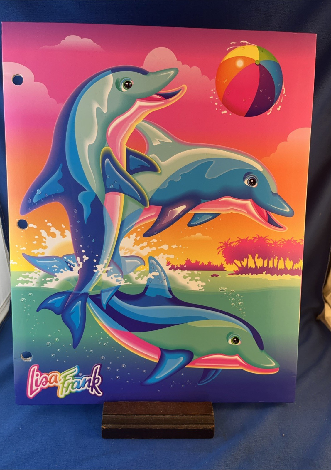 LISA FRANK 30th Anniversary Happy Birthday Dancing Dolphins 3 HOLE FOLDER – 2021