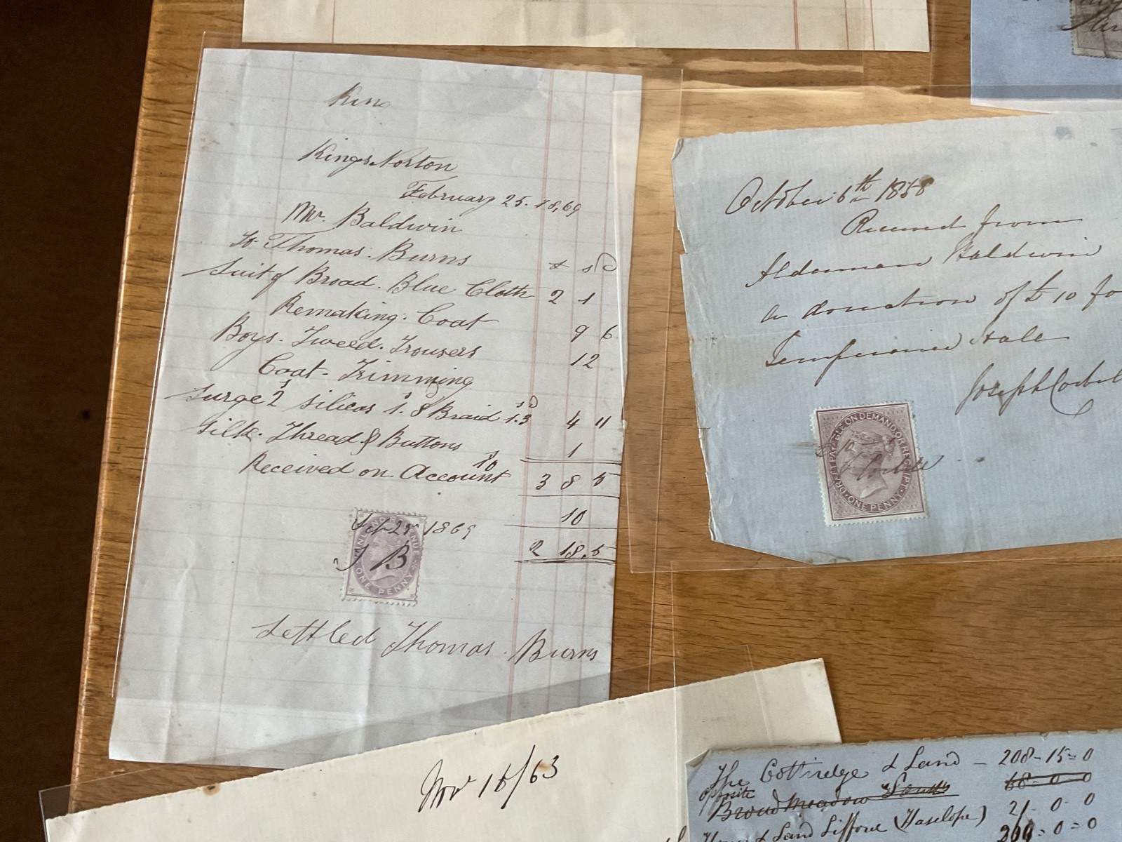 Baldwin British Industry 19th century 50+ receipt items