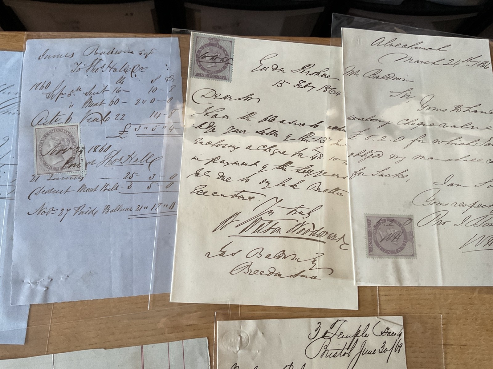 Baldwin British Industry 19th century 50+ receipt items