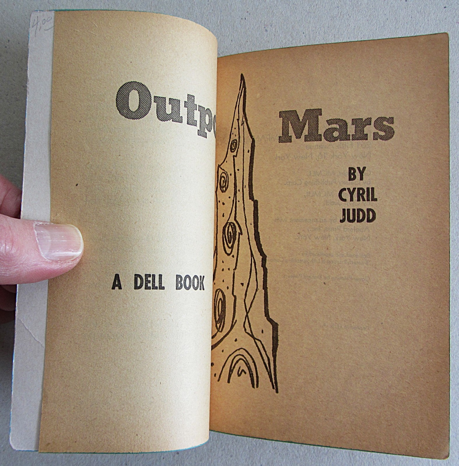 OUTPOST MARS~CYRIL JUDD~DELL BOOKS #760~MASS MARKET PAPERBACK~1952~VERY GOOD