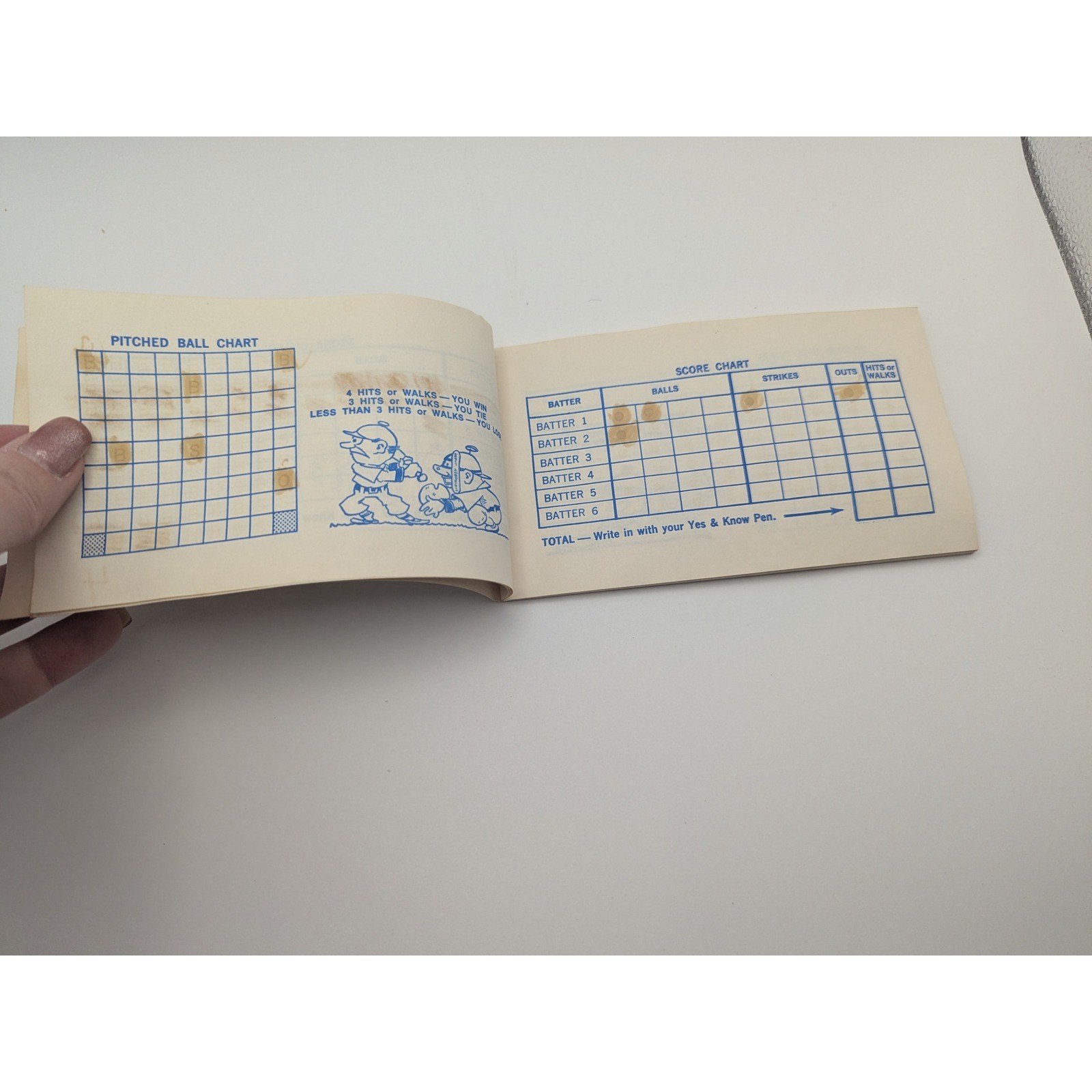 Vintage Yes & Know Invisible Ink Baseball Game Book Lee Publications Printed USA
