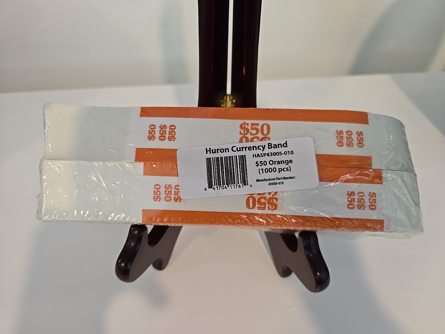 1000 Self-Sealing Orange Bill Money Straps Bands $50 Cash Wrappers Currency