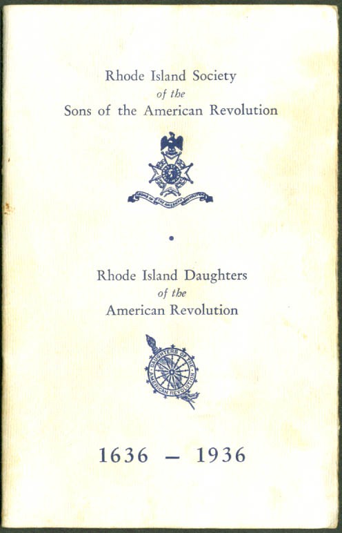 Rhode Island Society Sons & Daughters of Revolution Tercentenary Banquet 1936