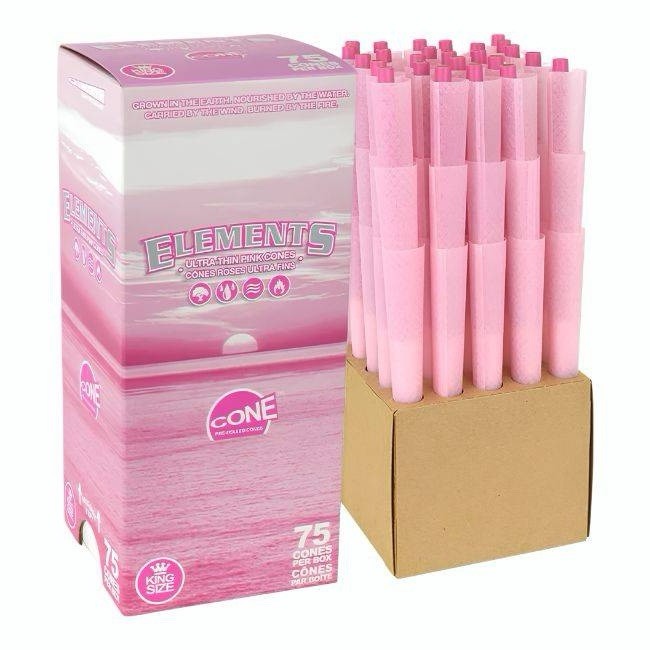ELEMENTS PINK PRE ROLLED CONES 75CT/ BOX – King Size