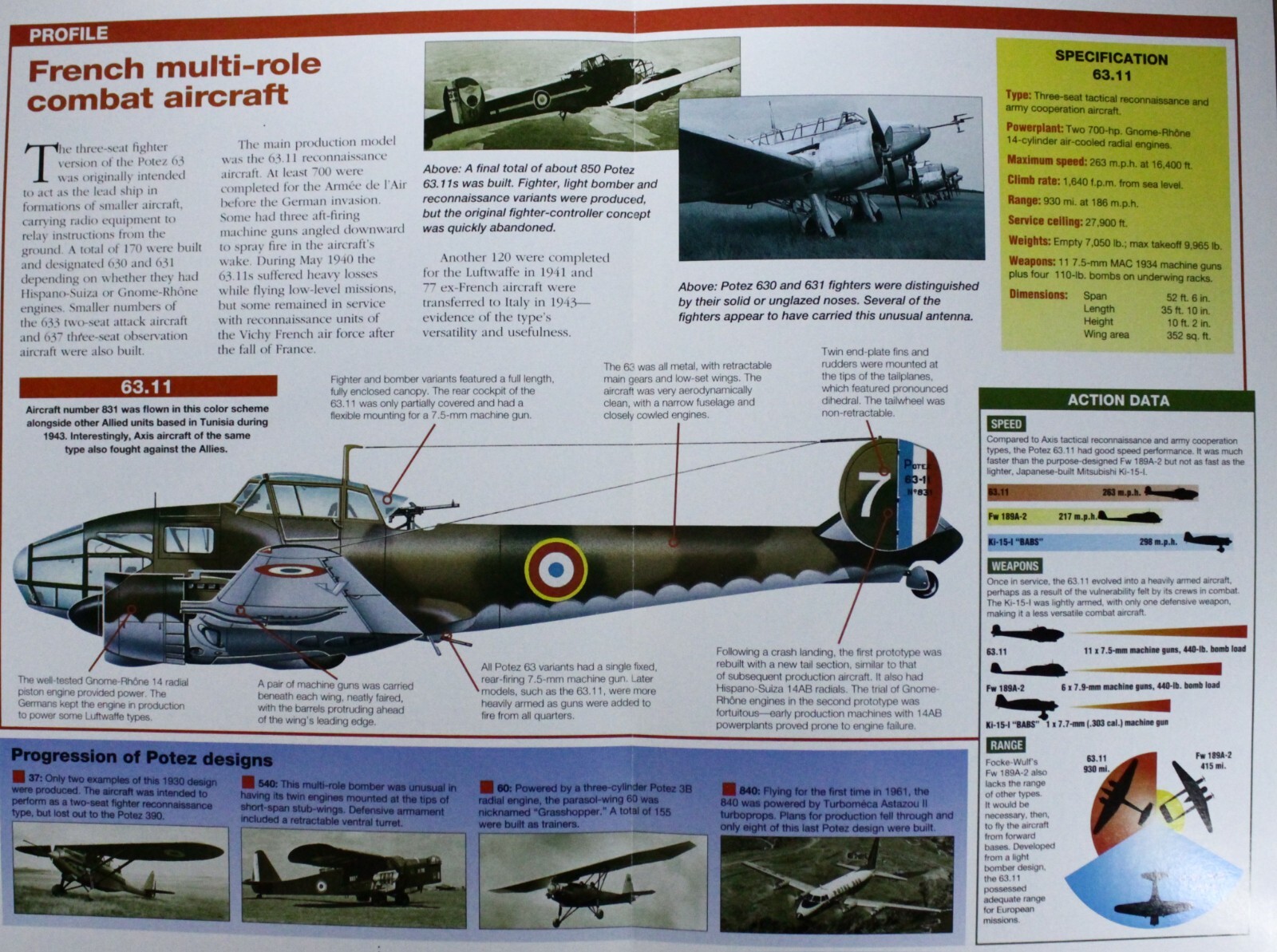 Potez Plane Picture Brochure Pamphlet Out of Print Aircraft Info Sheet