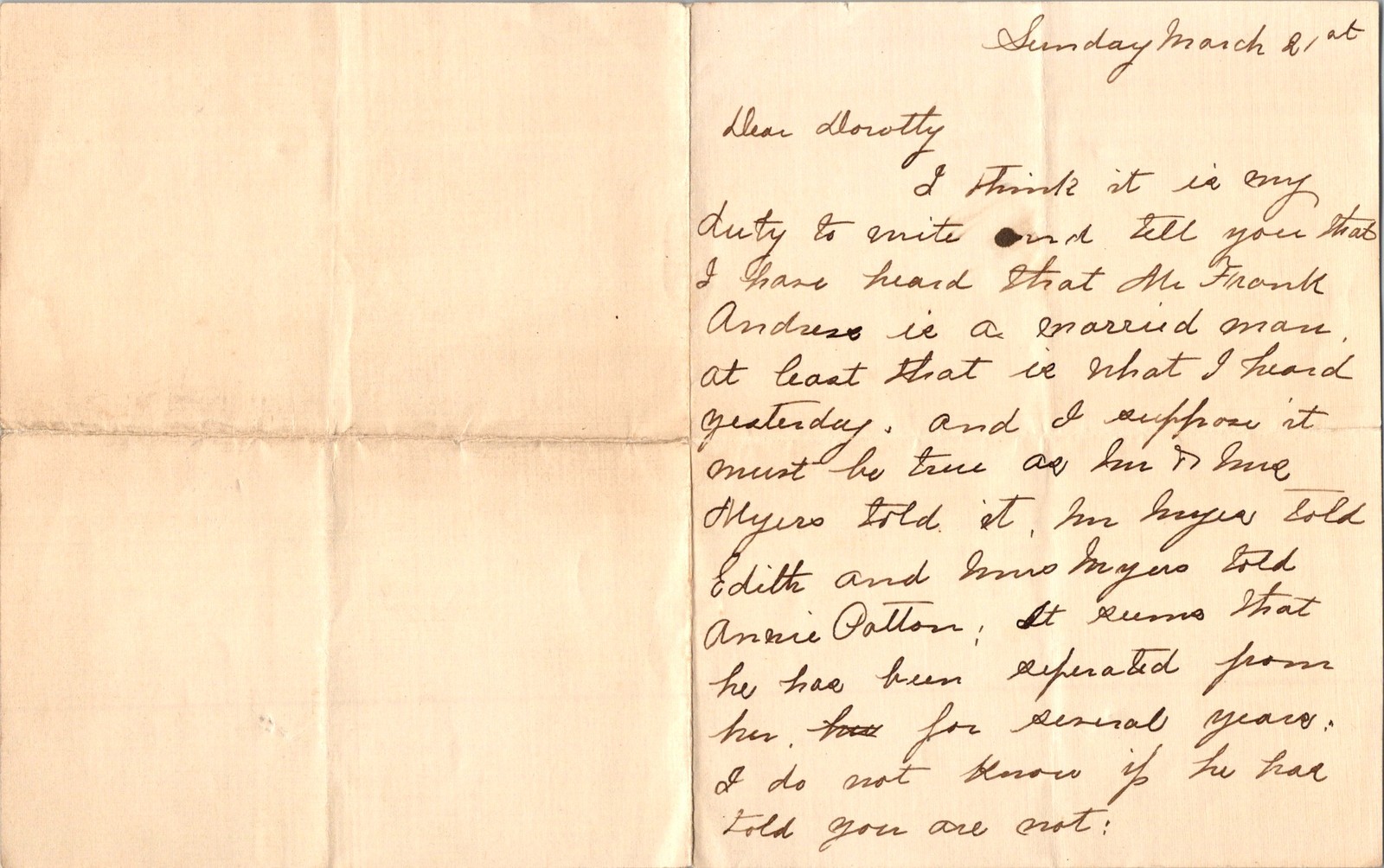 Gertrude Walker Handwritten Letter Gossip 1890s Foxing Ink Smudge