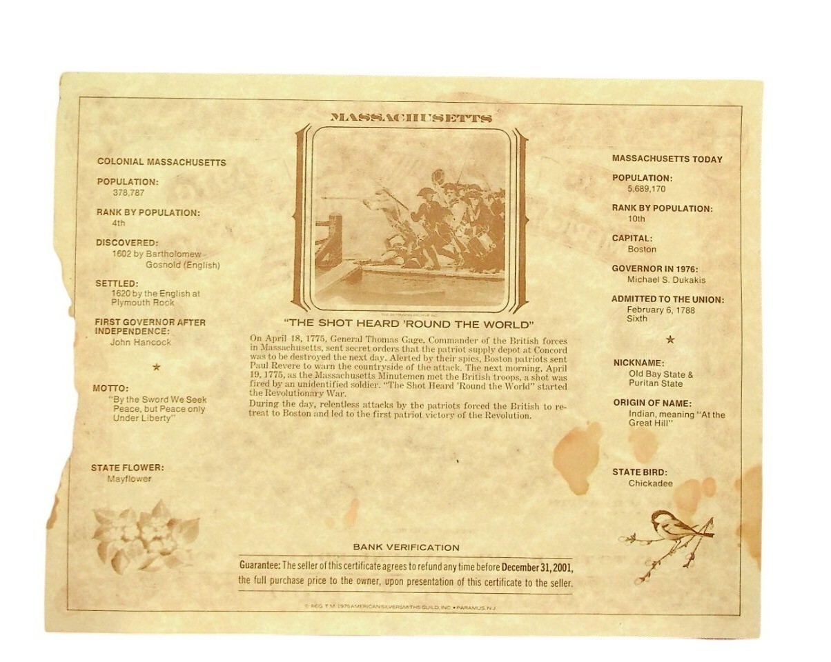 2-American Revolution Bicentennial 1976 Commemorative Note With Historic Details