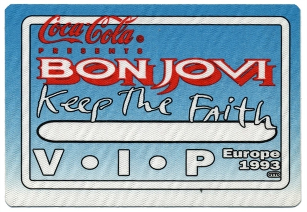 Bon Jovi 1993 Keep the Faith concert tour VIP Band Guest Backstage Pass