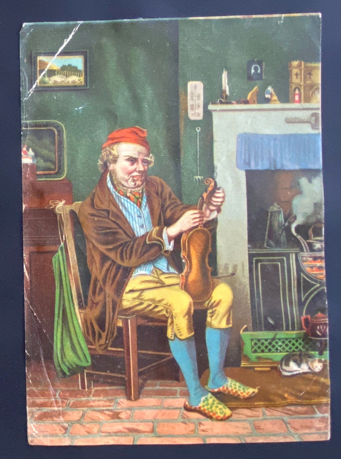 CHROMOS XIXth Century 18cm /13cm The Violinist Engraving Print (1 Page)