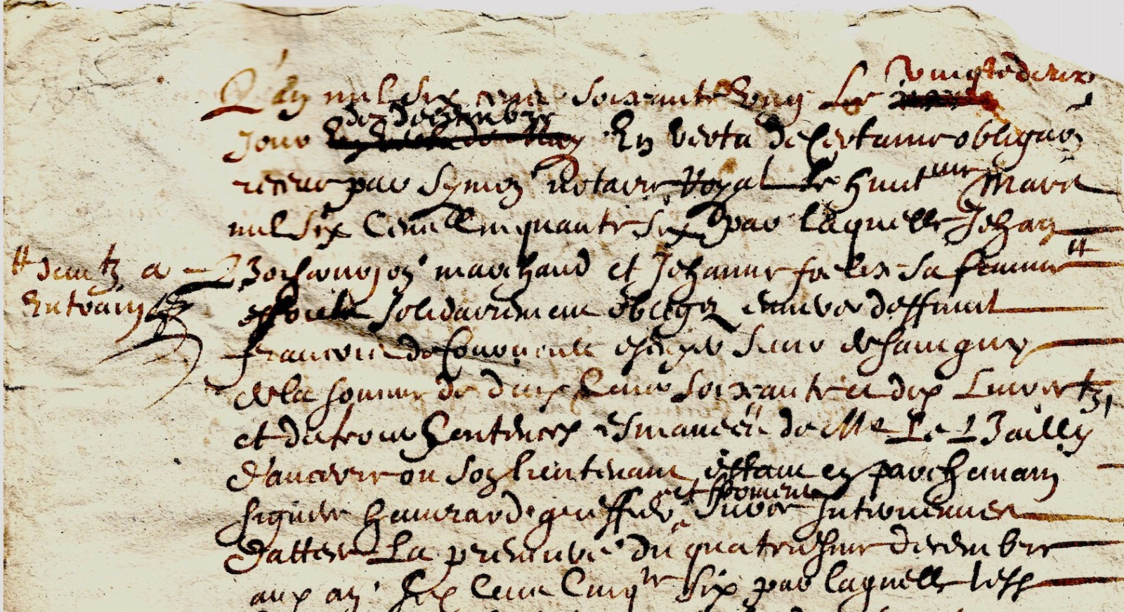 1662 De COURVOL De LA BUSSIERE CHEVALIER BOISCOURJON FELIX Notarial Act