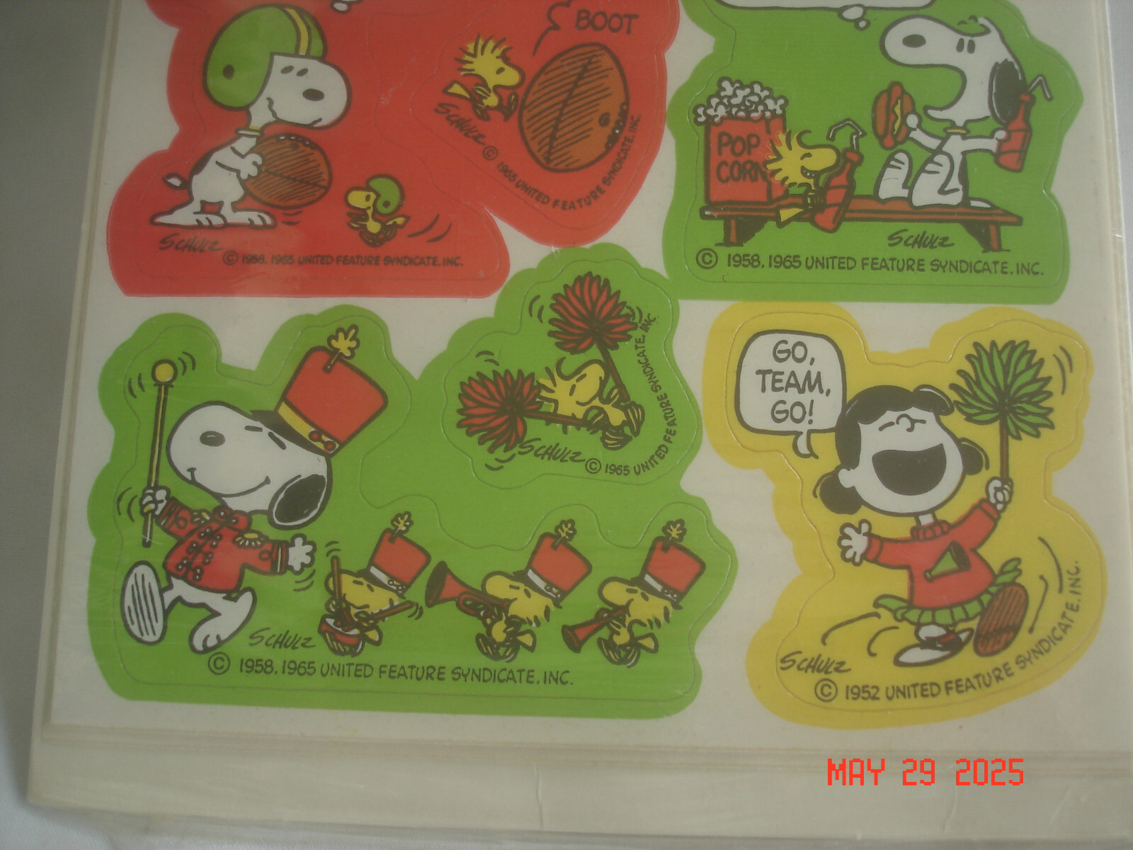 1970’s SEALED HALLMARK PEANUTS FOOTBALL THEME STICKERS / SEALS 4 Sheets MADE USA