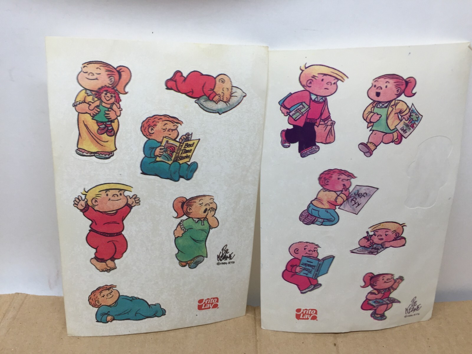 Vintage 1984 FAMILY CIRCUS Whole Sheets by Bil Keane Frito Lay 80s Stickers