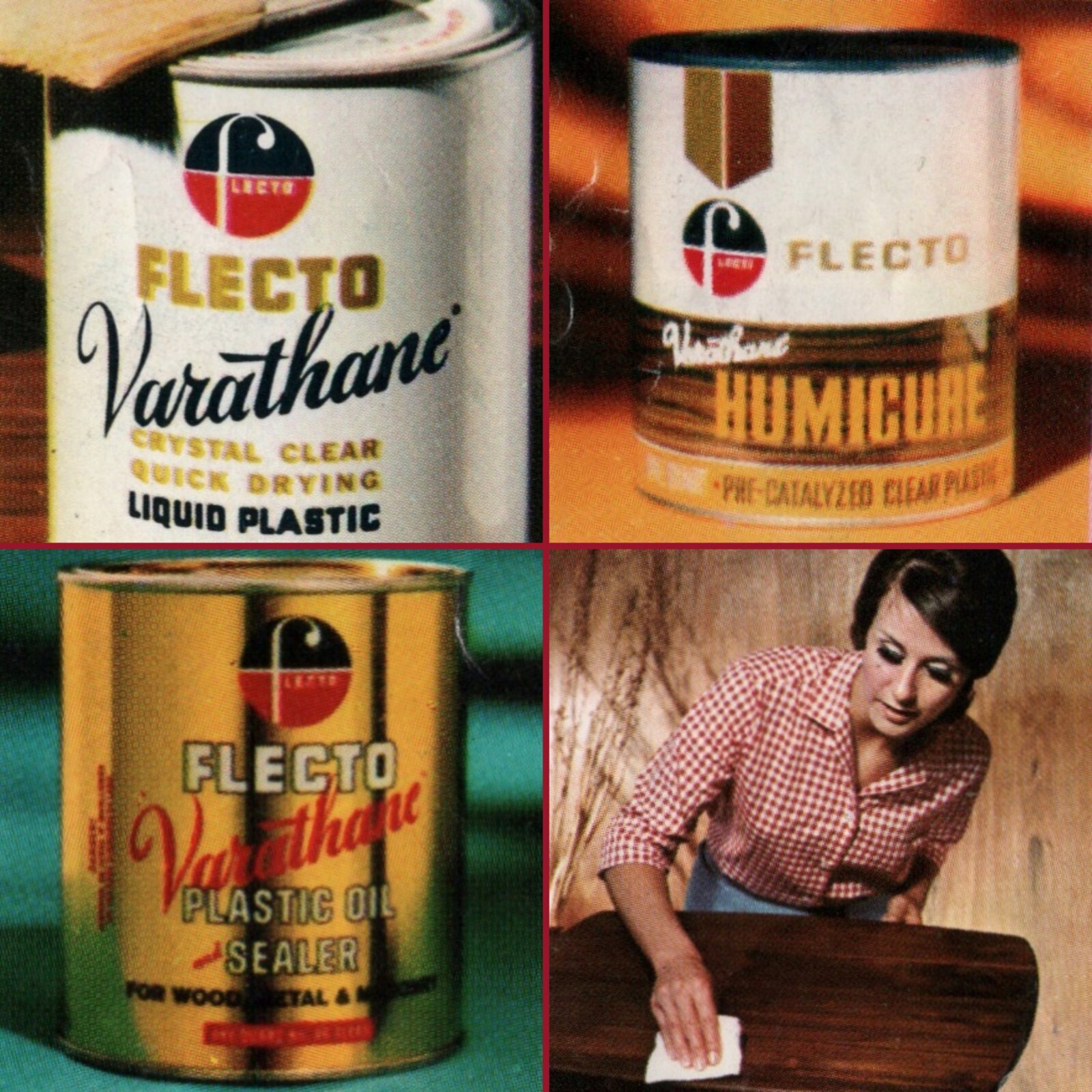 Flecto Varathane 1970s Product Advertisement 1972 MCM Wood Seal Clear Finish VTG