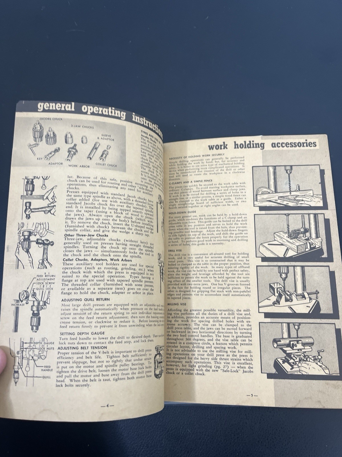 1954 THE DRILL PRESS -SEARS ROEBUCK – A CRAFTSMAN HANDBOOK – 9-2921