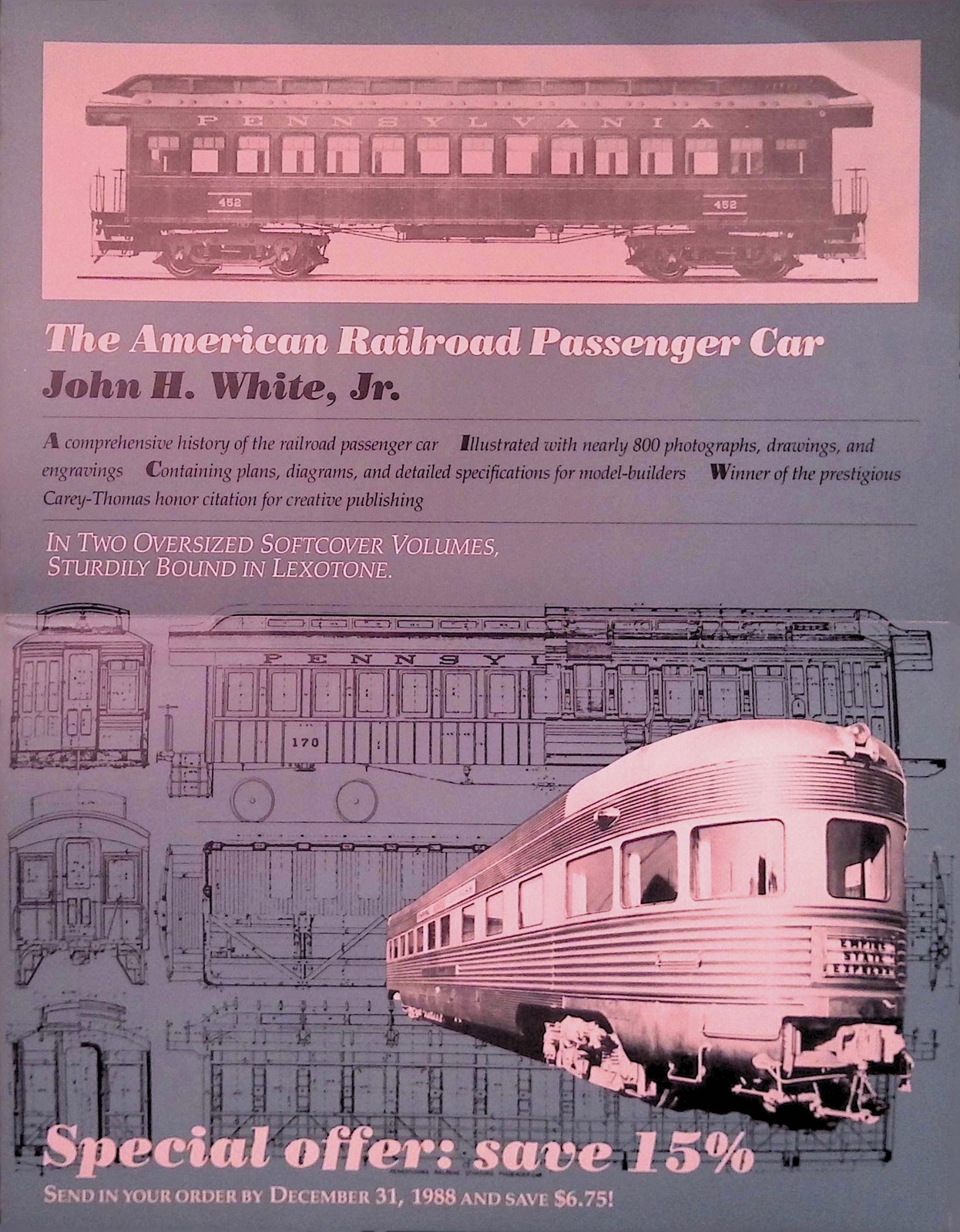 John H White Jr 1988 Prospectus American Railroad Passenger Car Johns Hopkins