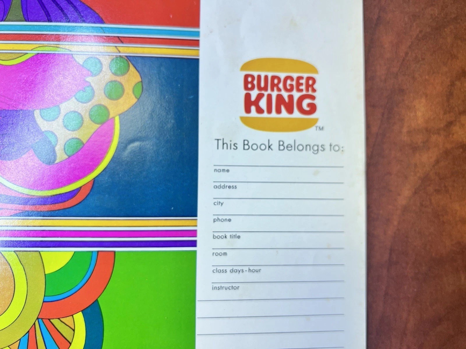 Peter Max Style 1970’s Burger King Psychedelic Rock Art School Daze Book Cover a