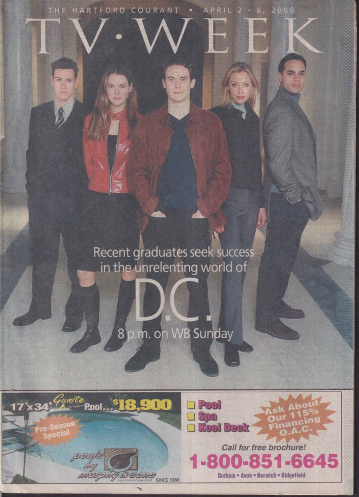 Hartford Courant TV Week 4/2 2000 D.C. – Mark-Paul Gosselar &c