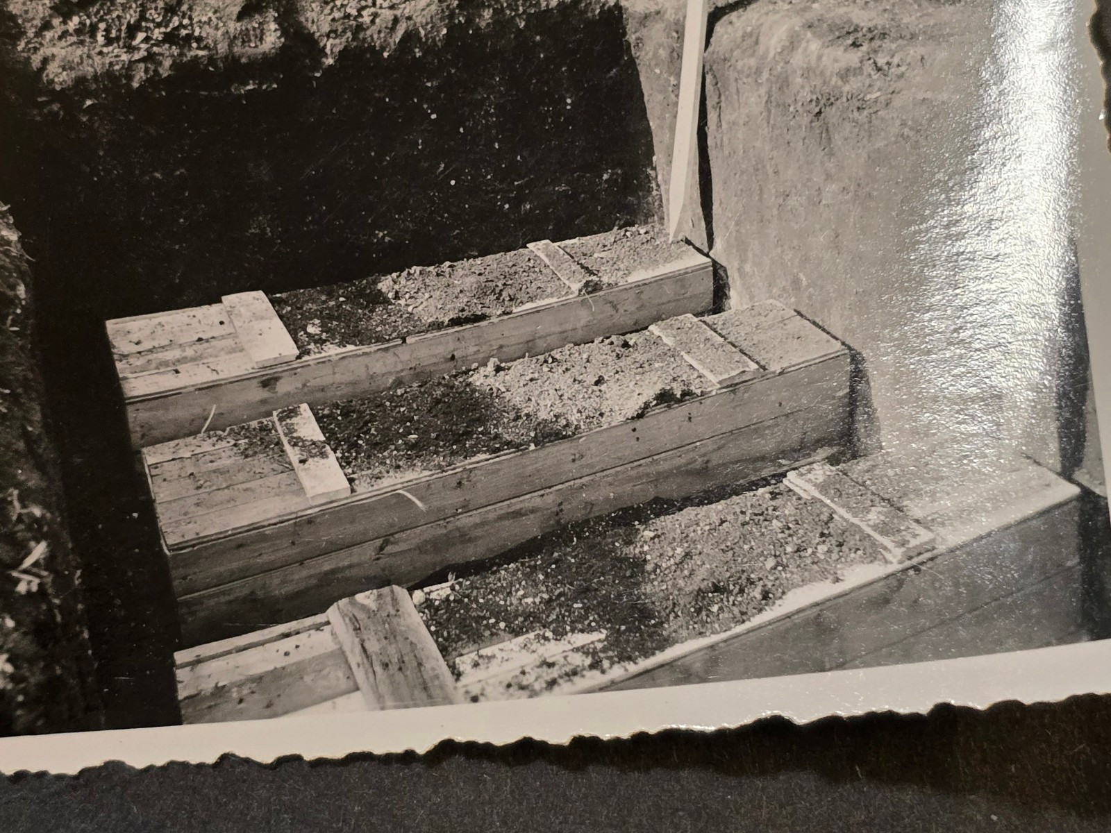 WW2 German Photo Soldiers Coffins Fresh Burial Graves Caskets Funeral Scene