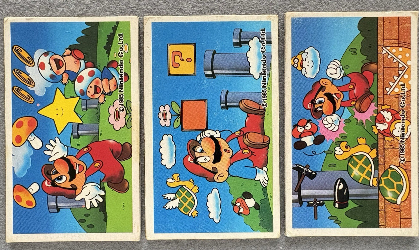 1985 Super Mario Bros Menko – Vintage Japanese Nintendo Famicom Card Lot of 9