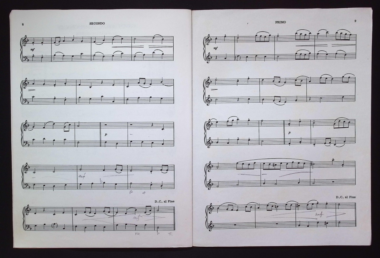 Two 18th Century Gavottes as Easy Piano Duets by William Appleby, 1974 Banks