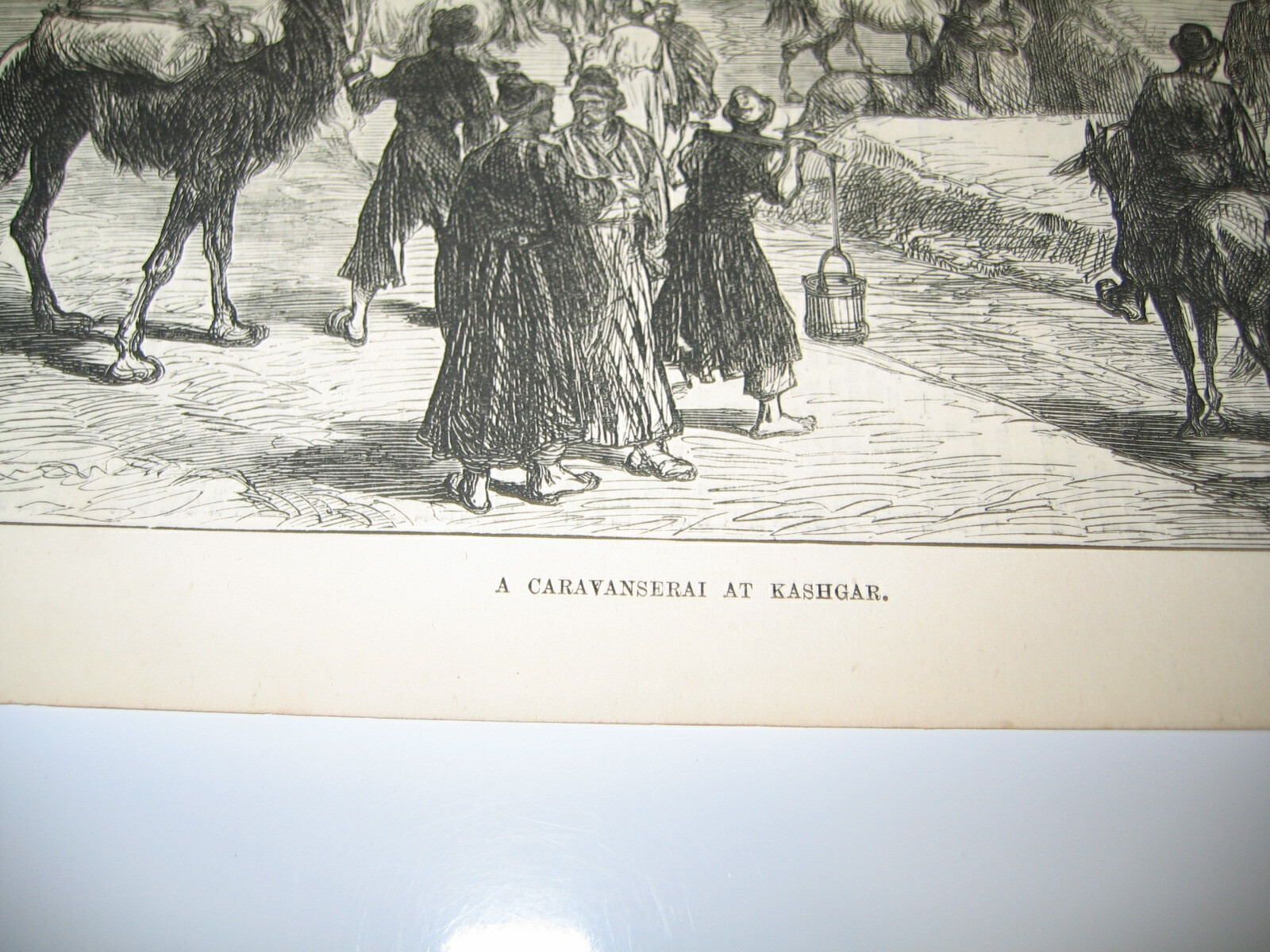 Antique 1874 Captain Orde Brown’s Party near Cairo Egypt Wood Engraving PRINT