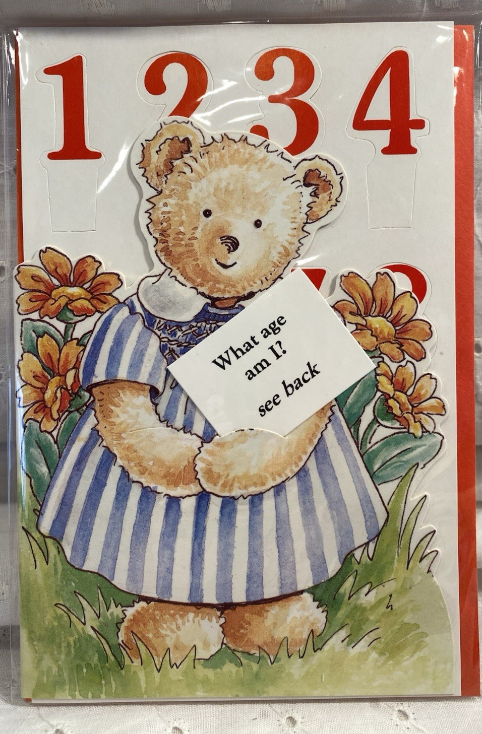 Vintage 1994 Prue Theobalds Girl Teddy Bear Birthday Card United Kingdom NOS