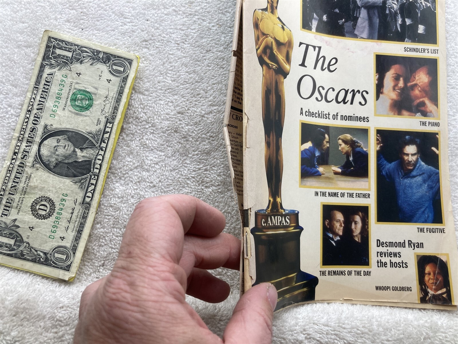 1994 Philadelphia Inquirer TV Week Guide NCAA Basketball Oscars