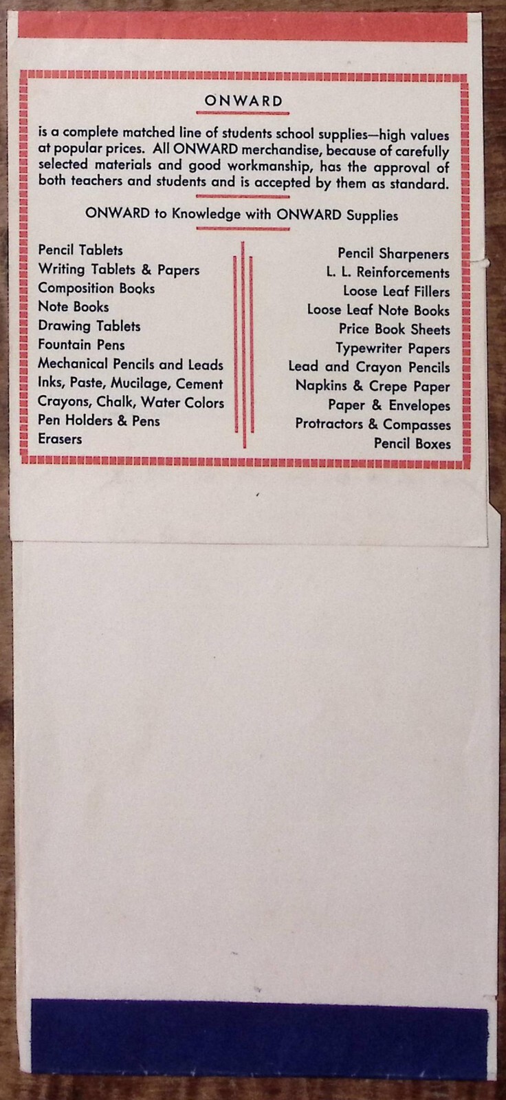 1940S WWII ERA ONWARD NOTE BOOK PAPER FIGHTER PLANE SHIP VINTAGE WRAPPER Z5683