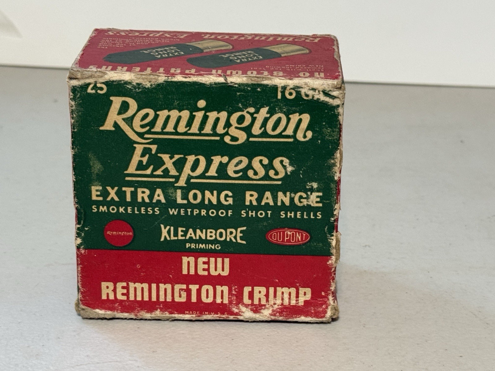 REMINGTON 16 Ga Extra Long Range New Rem Crimp Shotgun Shells – EMPTY BOX
