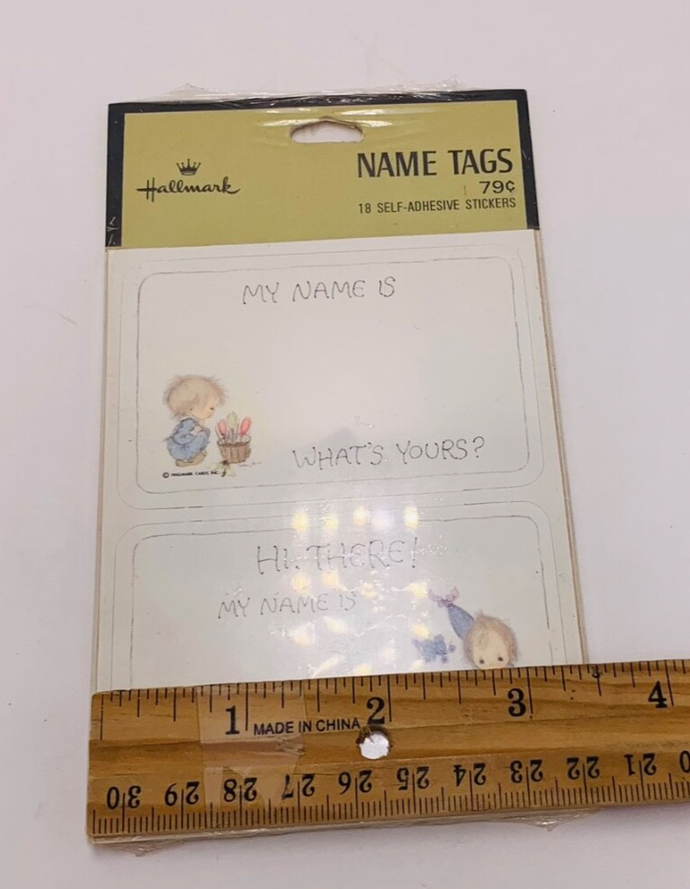 Vintage BETSEY CLARK party NAME TAGS Hallmark Stickers NOS Sealed 70’s-80’s