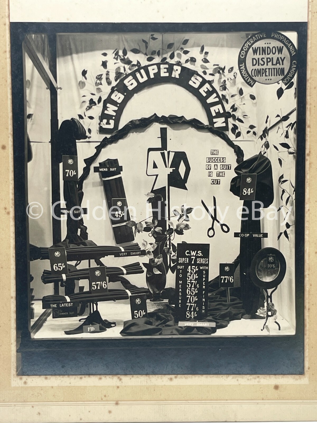 VINTAGE CO-OP SOCIETY CWS WINDOW DISPLAY PHOTO PHOTOGRAPH SUPER SEVEN DISPLAY
