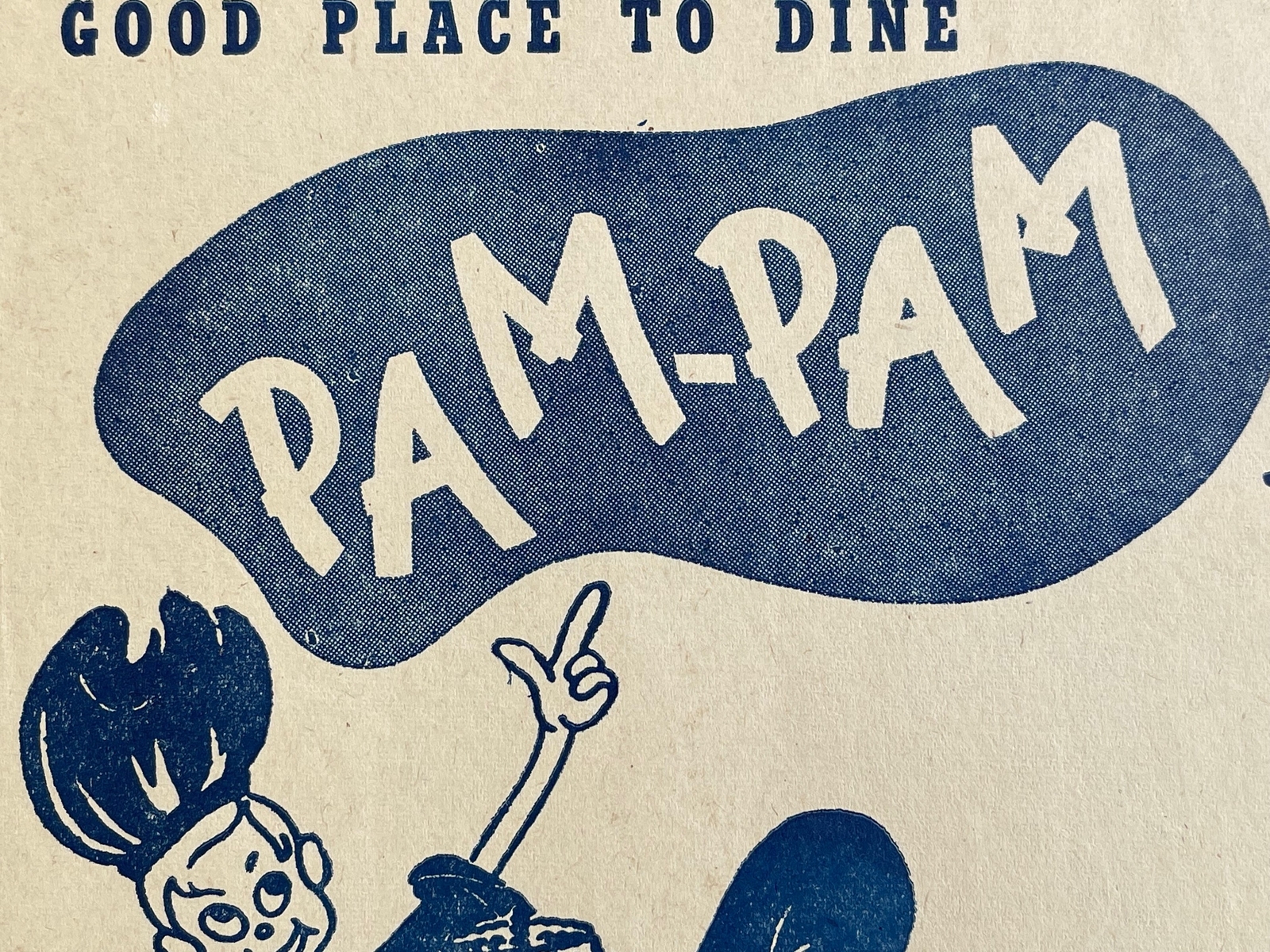 1970’s Placemat PAM-PAM Cafe Coffee Restaurant Stanley Street Montreal Canada