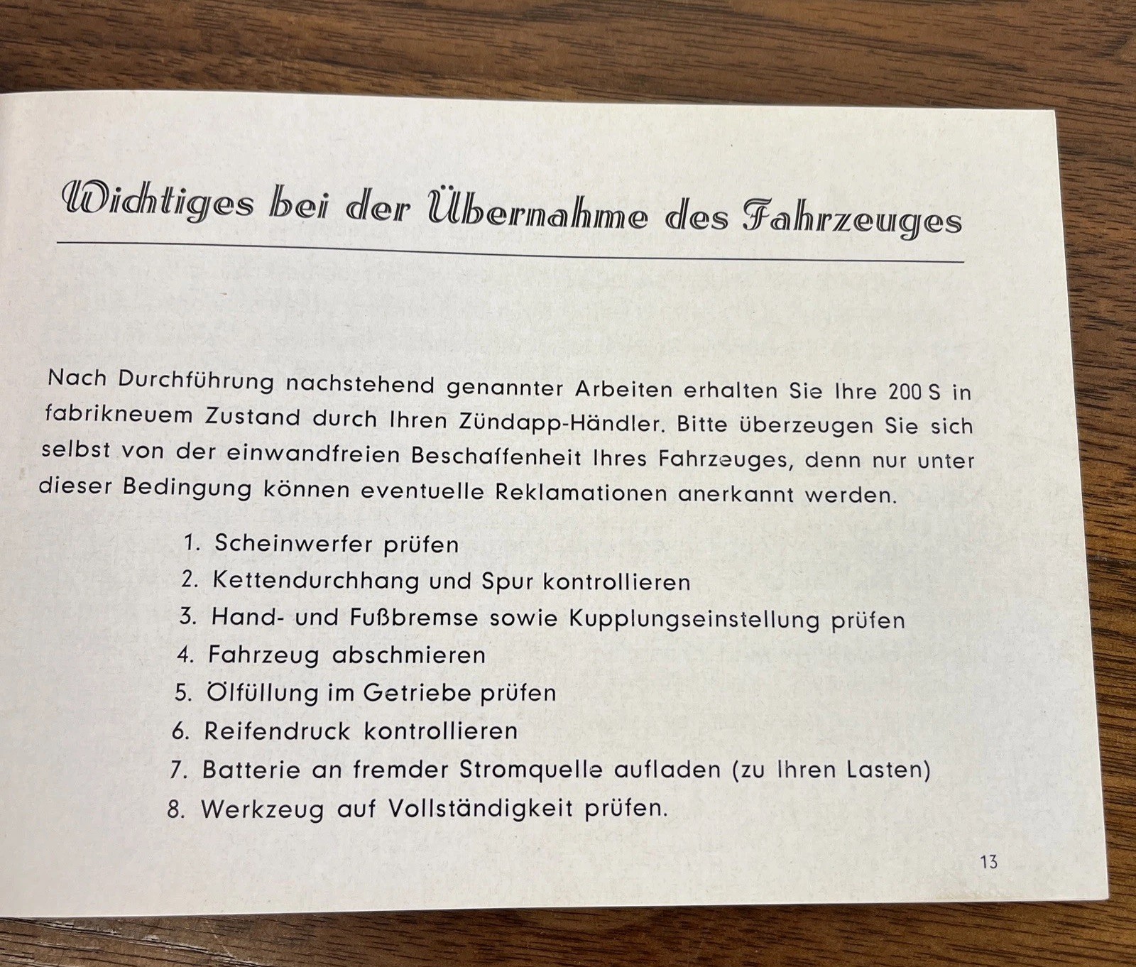 Zündapp Motorcycles 200 S Model Brochure Original September 1955 In All German
