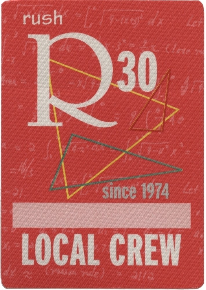 Rush 2004 30th Anniversary concert tour Working Crew Backstage Pass