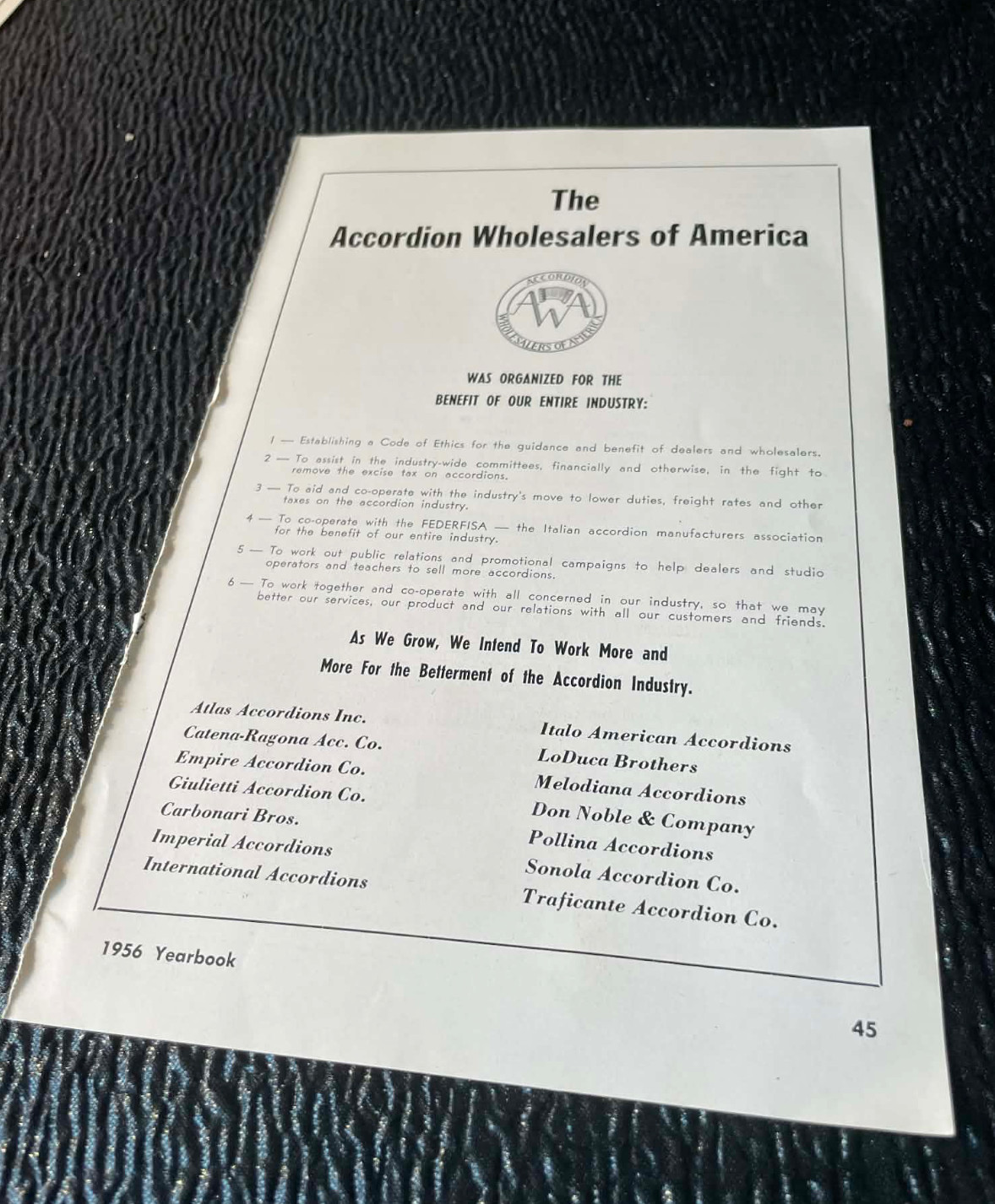 Accordion Wholesalers America Continental Music Ad 1956 Accordion World Magazine