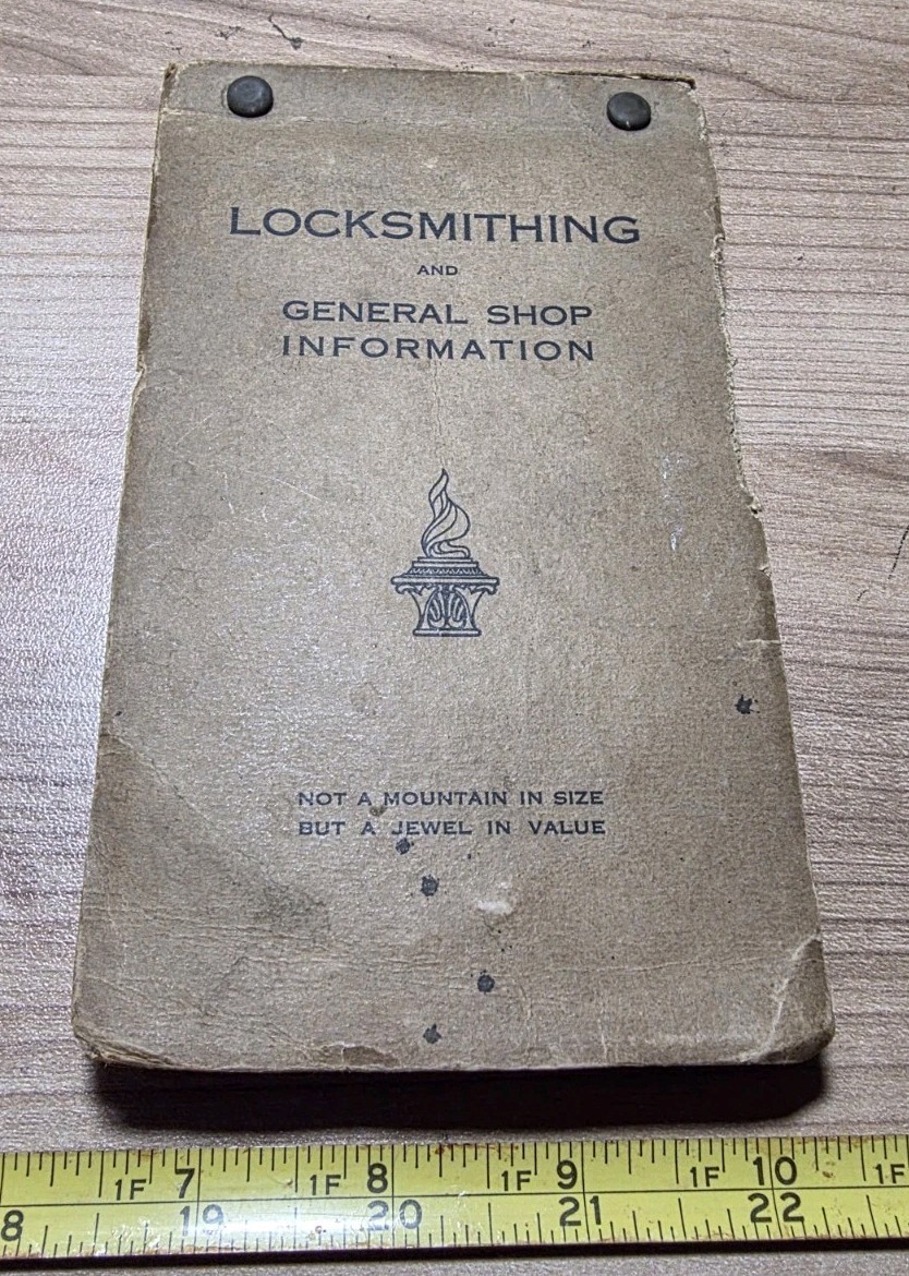 Vtg 1917 Locksmithing and General Shop Information Booklet H. W. Routson Oakland