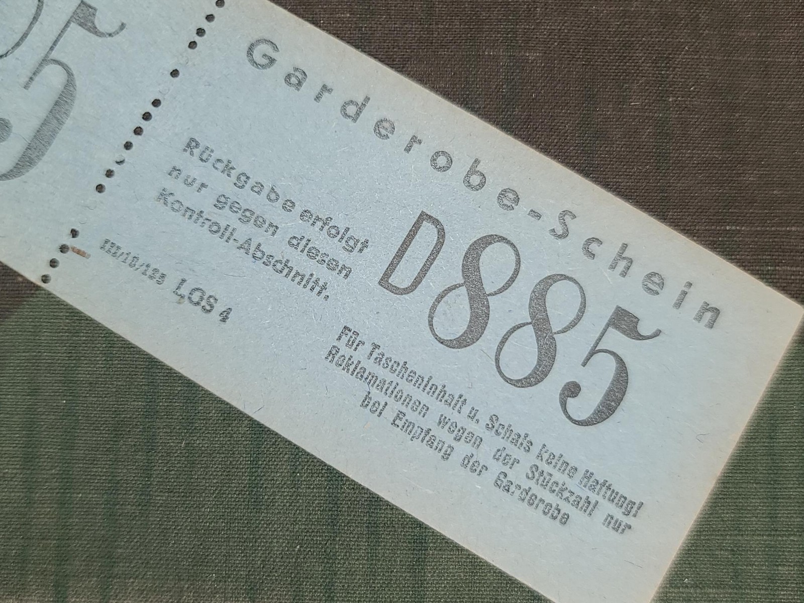Original 1930s 1940s German Coat Check Stubs (Lot of 10) WWII Garderobe Schein