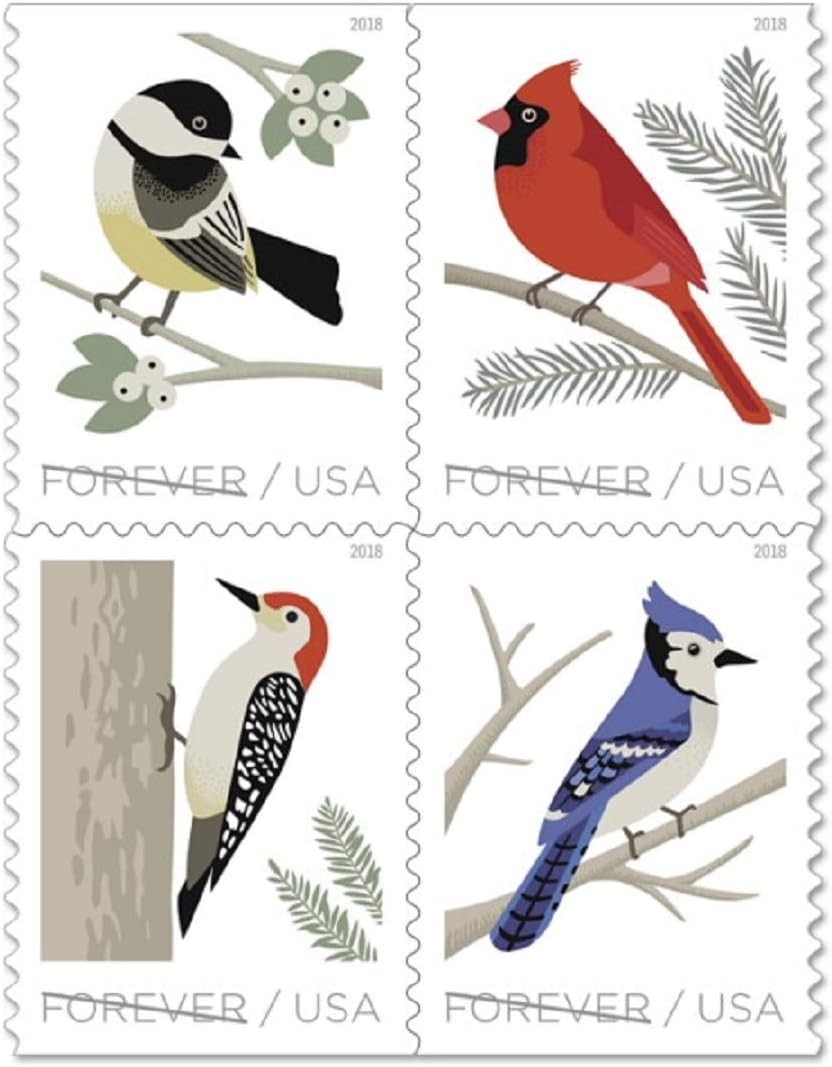 100 stamps Birds in Winter Scott 5320b USPS 5 Booklets Self Adhesive Letter New
