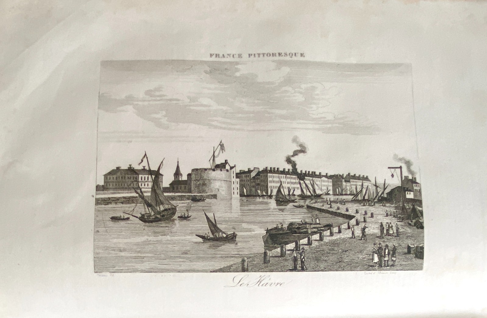 Picturesque France Engraving 1835 View Of Le Havre City, France