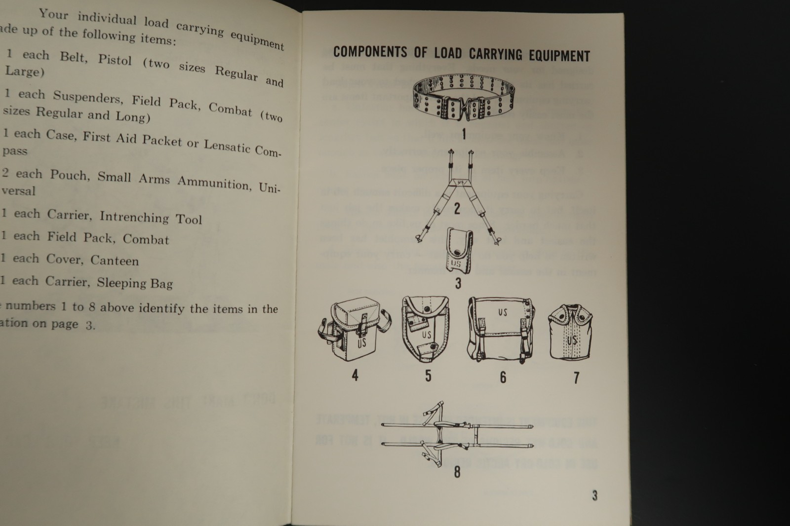 Heavy Hints for Light Packs Paper Booklet Quartermaster General Load Carrying
