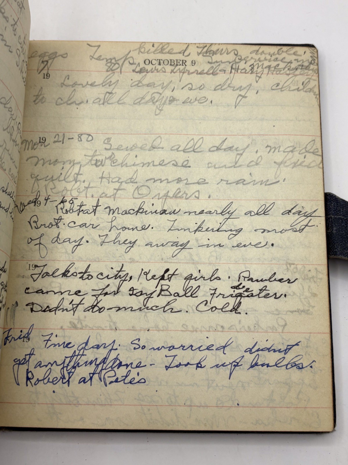 Vintage Embossed Five Year Diary 1938 – 1942 Full of Writing Made In Japan