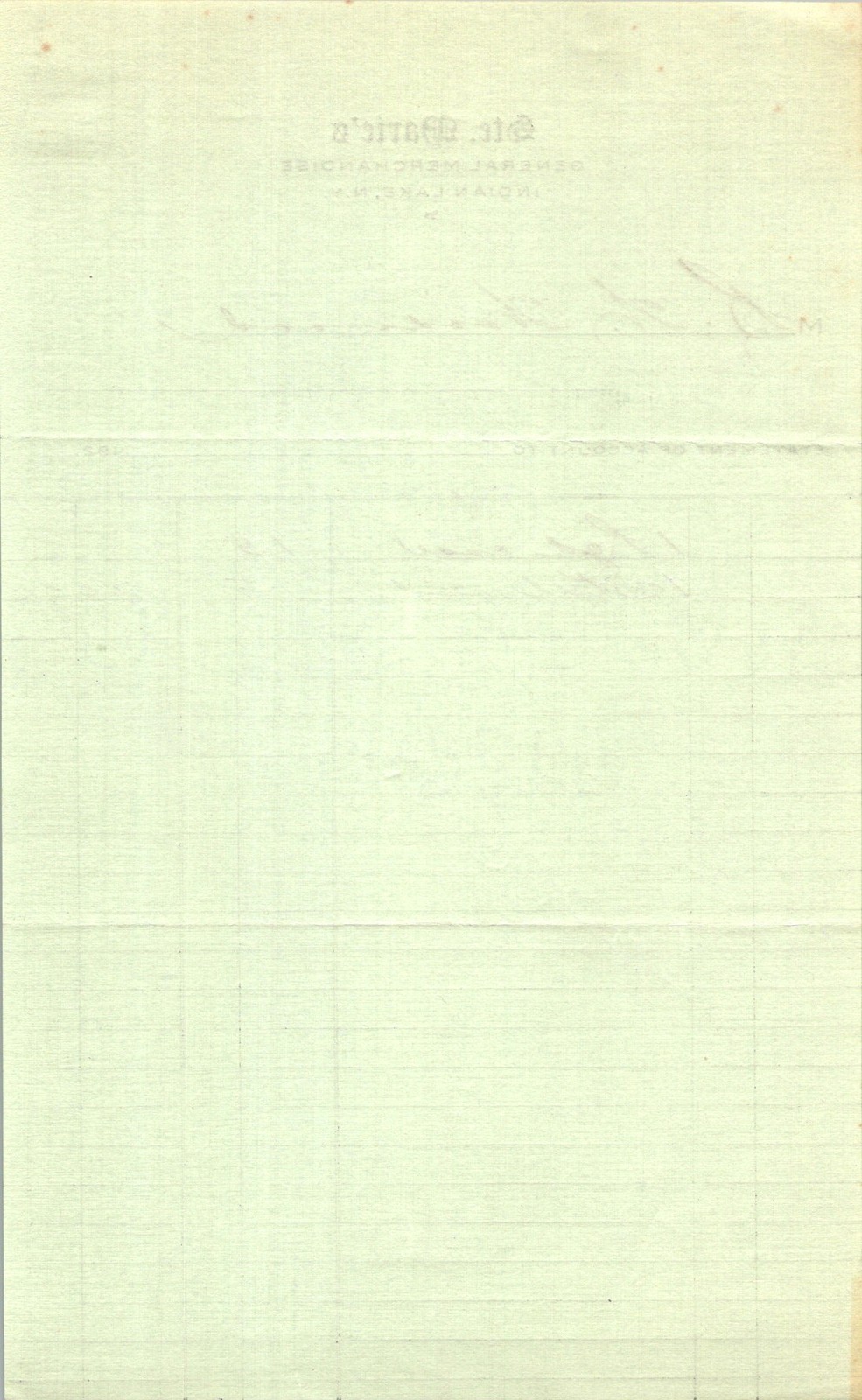 1920s Ste. Marie’s Indian Lake NY General Store Statement B.H. Woodward Rod Case